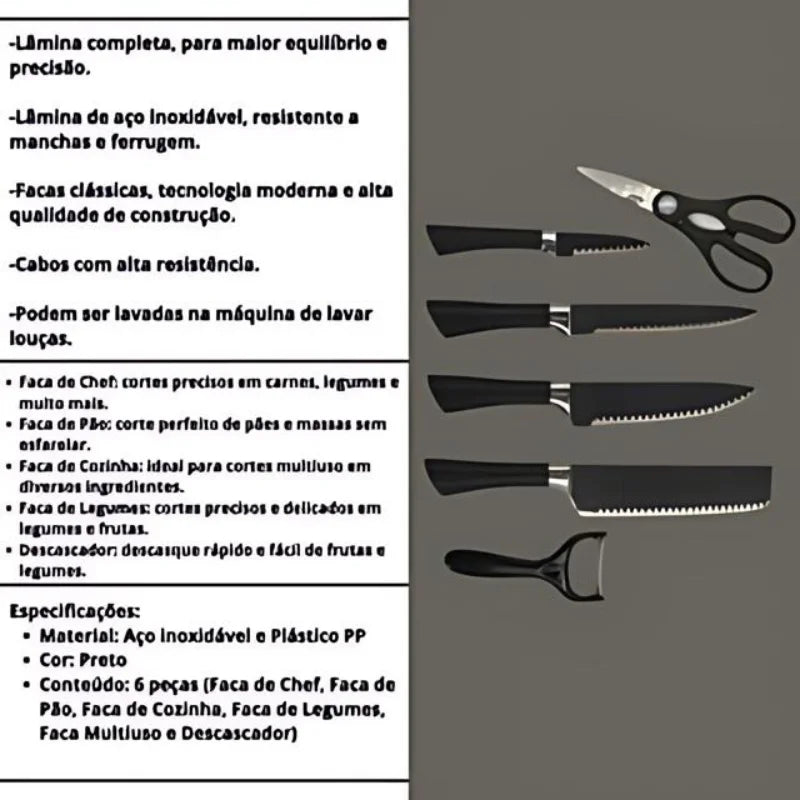 Kit de Facas Ocean® - Essencial para Sua Cozinha